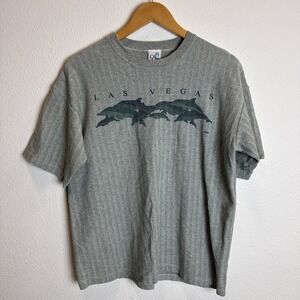 Vintage 90s Las Vegas T Shirt Single Stitch Dolphins Cal Cru Large Made in USA